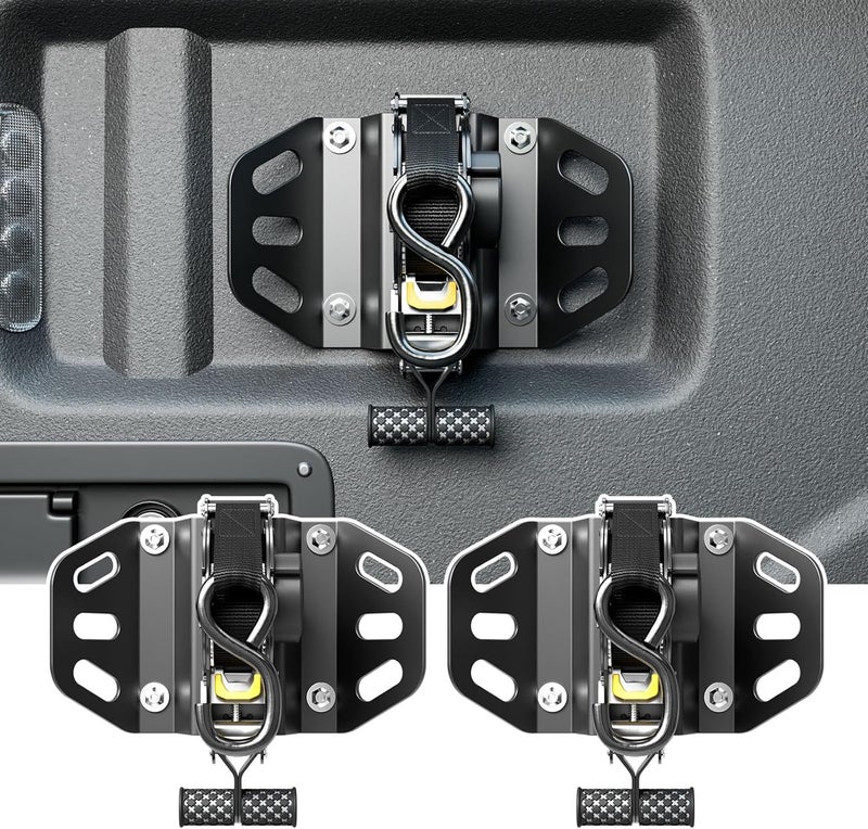SZYANG 2PCS Retractable Ratchet Straps Compatible with 2015-2026 Ford F150 Retractable Tie Down Straps Replacement for 2015-2026 Ford F-150 Accessories - Image 1